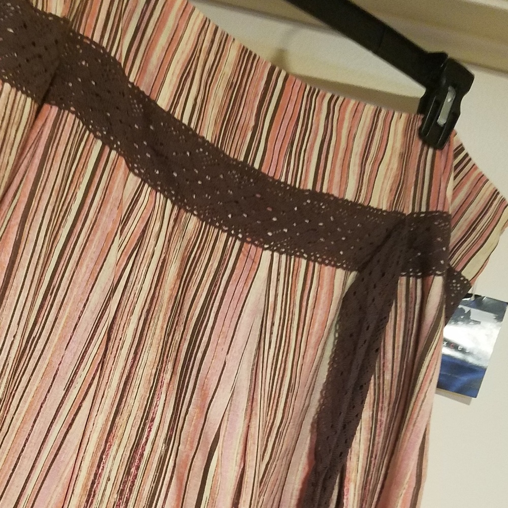 Midi Pink/Brown Summer Skirt